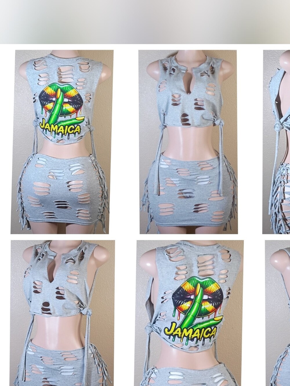 Jamaica Custom Gray Skirt Set